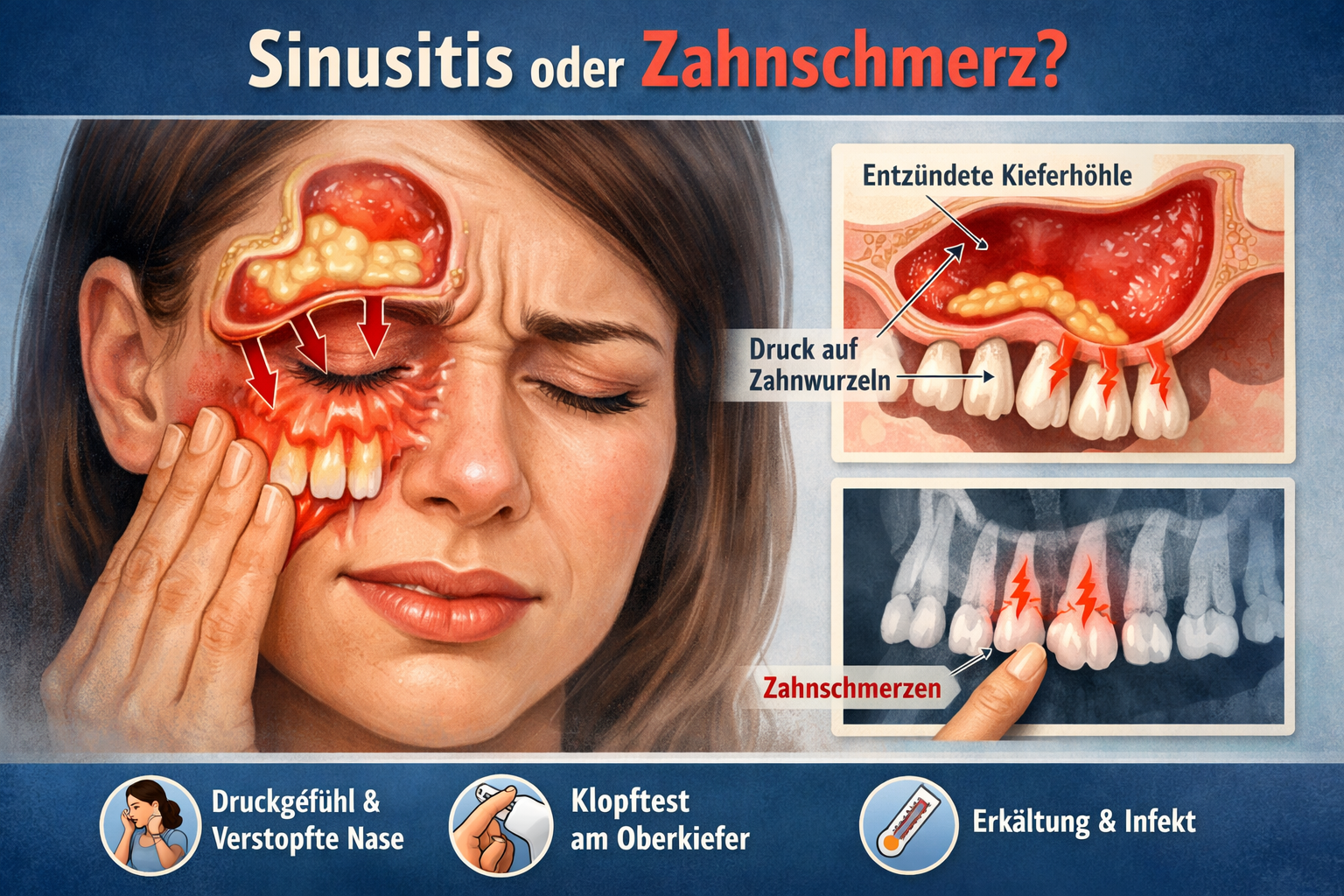 Zahnschmerzen durch Sinusitis – wie hängt das zusammen
